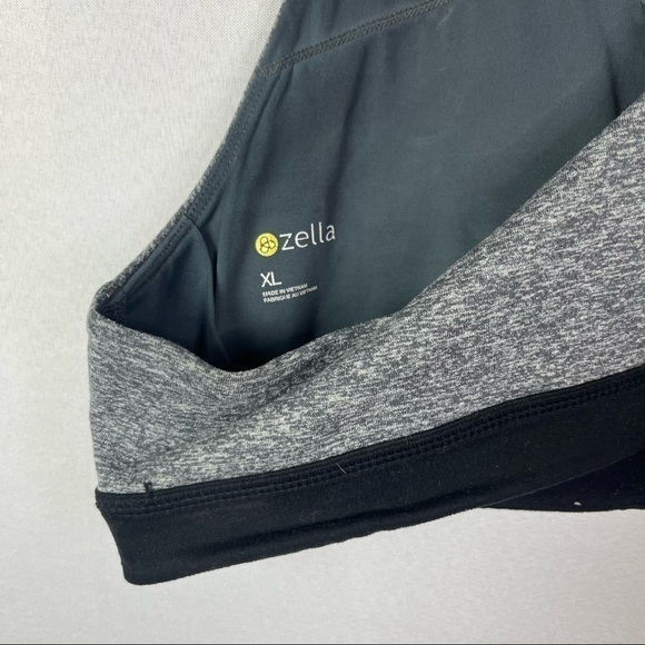 Zella Gray & Black Lace It Up Racerback Sports Bra XL - Picture 6 of 6